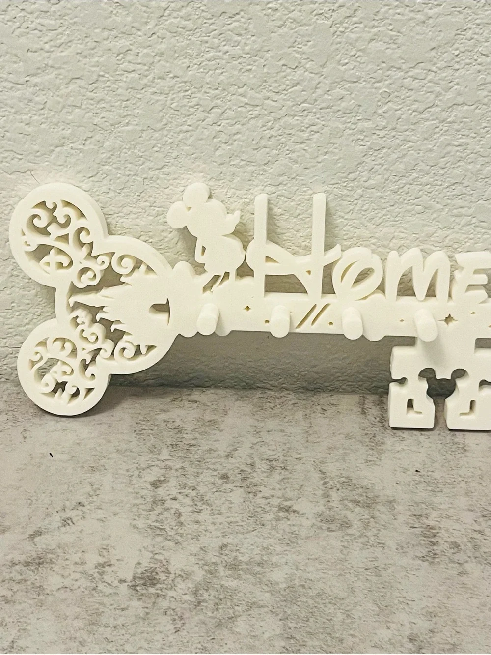 White 'Home' Decorative Wall Key Hook